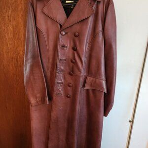 70s leather trench coat